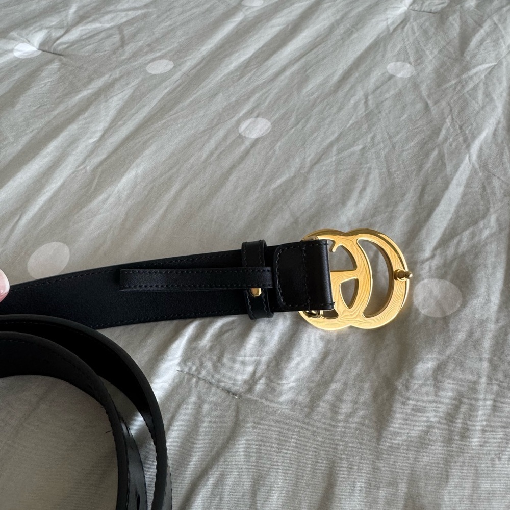 Gucci GG  Marmont Wide Leather Black Belt Size 40 - Picture 7 of 8